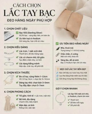 các loại lắc tay bạc đeo hàng ngày 